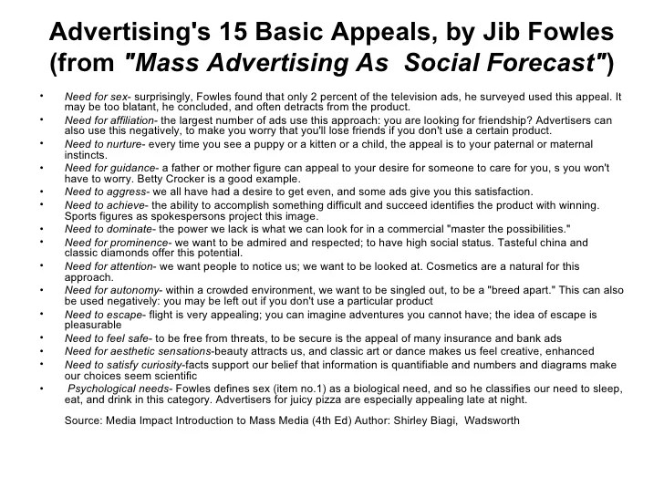 Jib fowles 15 basic appeals