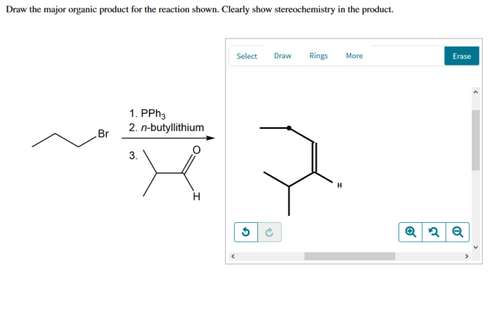 Draw the major organic product from the reaction sequence provided