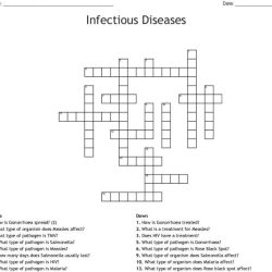 Infectious diseases crossword puzzle answer key