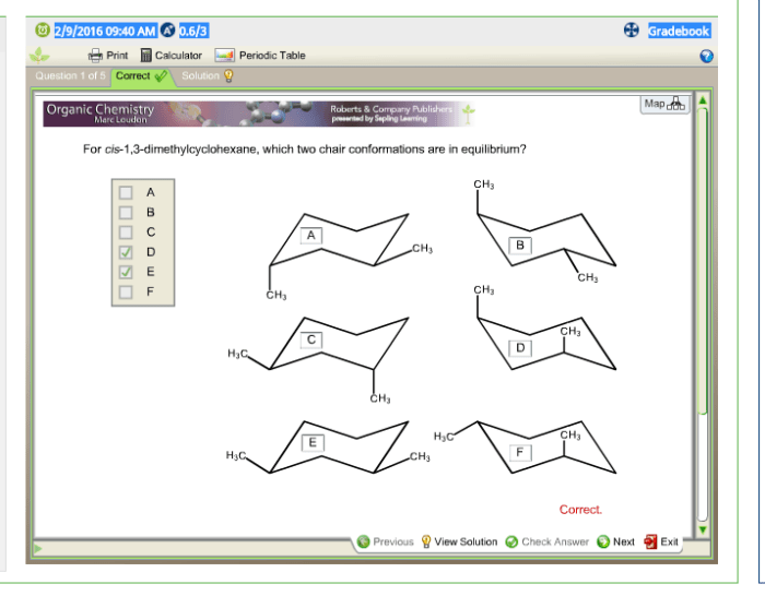 For cis-1 3-dimethylcyclohexane which two chair conformations are in equilibrium