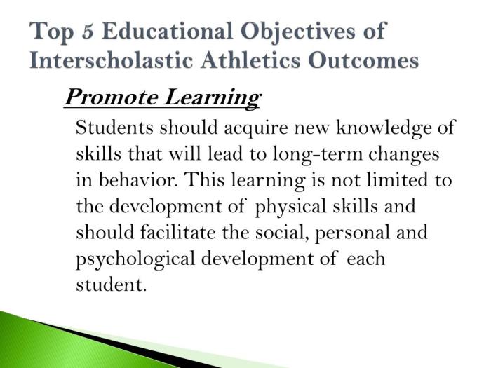 Athletics objectives interscholastic educational participant parent belgrade meeting fall information top ppt powerpoint presentation promote outcomes skills learning