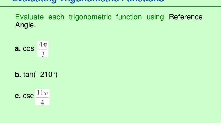 Angles and trigonometric functions assignment