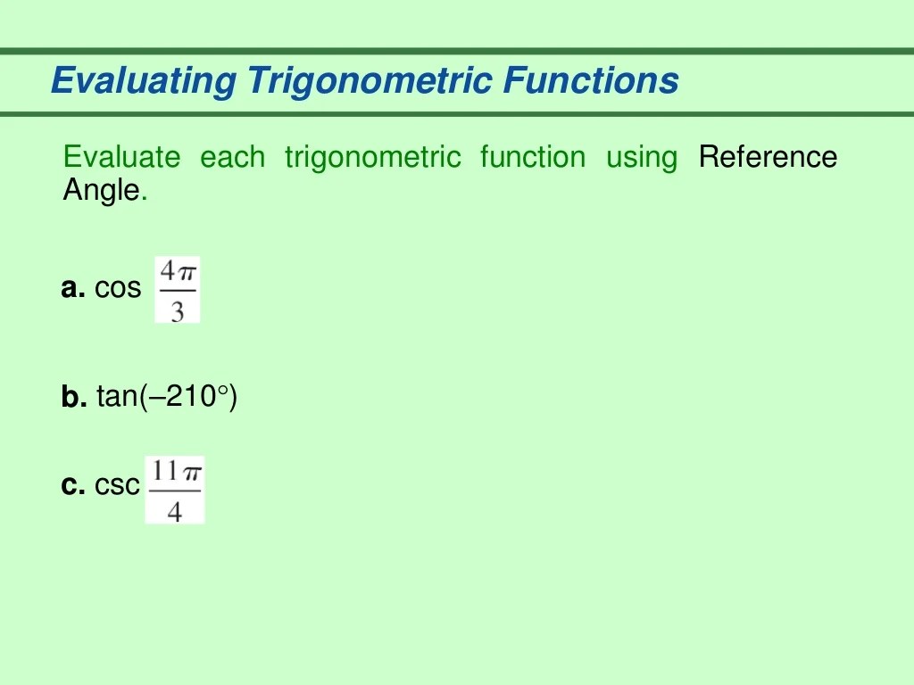 Angles and trigonometric functions assignment